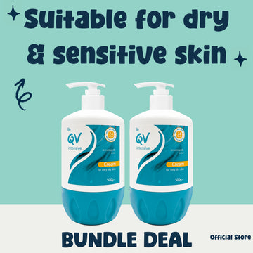 [Bundle of 2] QV Intense Cream for Very Dry Skin 500g | 24-Hour Moisturisation