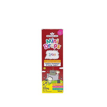 Natures Aid Mini Drops Iron, 50ml (with vitamin C, B12 & Folic Acid)