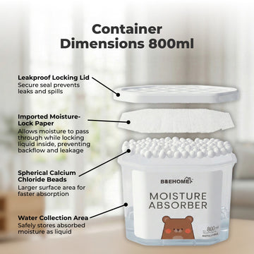 Baebear Dehumidifier Empty Single Box White Lid, 350g