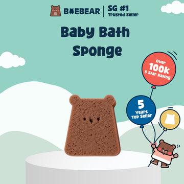 Baebear Natural Baby Bath Sponge | Extra Soft Natural Cotton | Plant-Based Pulp Sponge for Gentle Bath Time