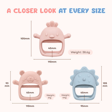 BAEBEAR Baby Silicone Teething Mitten | 100% Food Grade Silicone | 3 Designs