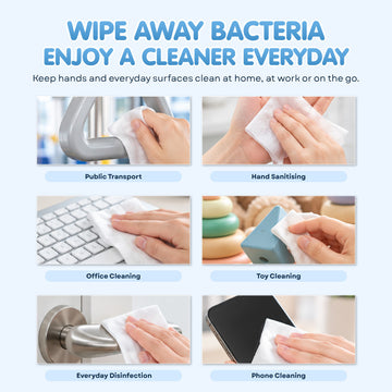 Baebear 75% Alcohol Wipes 50 Sheets 99.9% Disinfection Sanitizing Wet Wipes | Kills 99.9% Germ | Meishiyu Alcohol Wipes