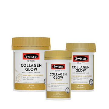 Swisse Beauty Collagen Glow with Collagen Peptides, 60 Tablets | 120 Tablets | 120g Powder