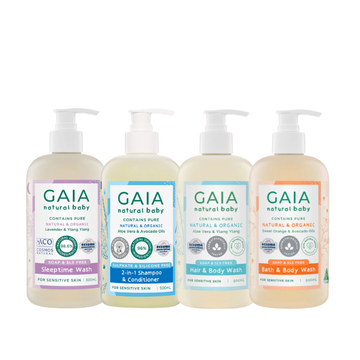 GAIA Organic Baby Bath & Body Wash | Hair & Body Wash | 2 in 1 Shampoo | Sleeptime Bath Wash, 500ml