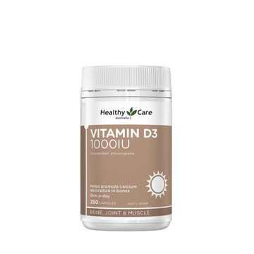 Healthy Care Vitamin D3 1000IU, 250 Capsules