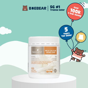 Bio Island - Milk Calcium Bone Care, 150 Softgel Capsules