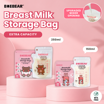 Baebear Breast Milk Storage Bags, 250ml, 150ml | 30 Presterilized Bags