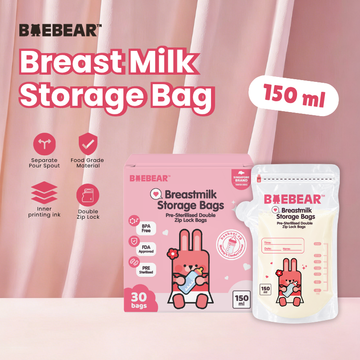 Baebear Breast Milk Storage Bags, 250ml, 150ml | 30 Presterilized Bags
