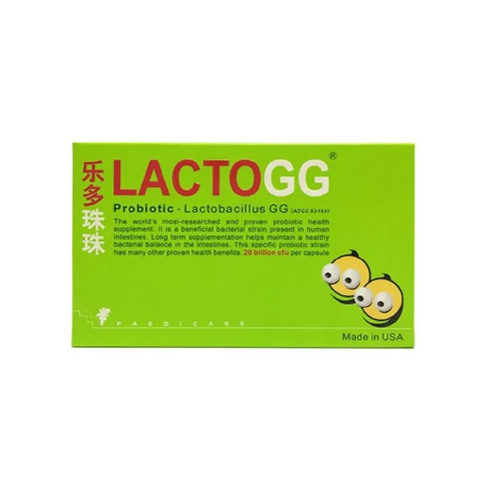 LACTOGG Probiotic, Lactobacillus GG, 30 Capsules
