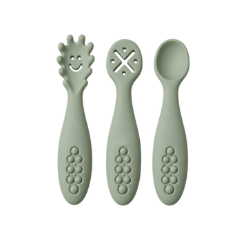 Baebear 3-Pk Baby Self-Feeding Silicone Pre-Spoons, 7 Colours