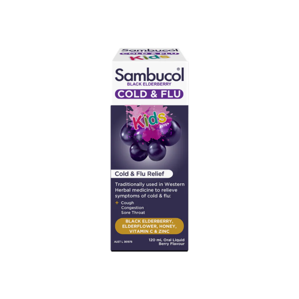 Sambucol Black Elderberry Cold & Flu Relief Kids Liquid, 120ml