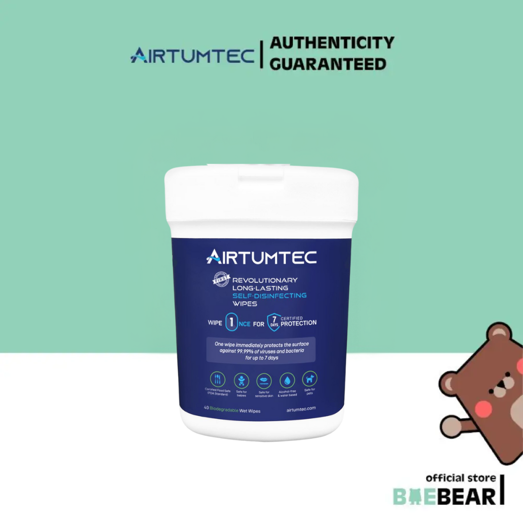 AirTumtec Long Lasting Self-Disinfecting Wipes, 80 | 40 sheets