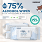 Baebear 75% Alcohol Wipes 50 Sheets 99.9% Disinfection Sanitizing Wet Wipes | Kills 99.9% Germ | Meishiyu Alcohol Wipes