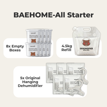 BAEHOME Dehumidifier All in One Sets, All Starter Pack | Jumbo Pack