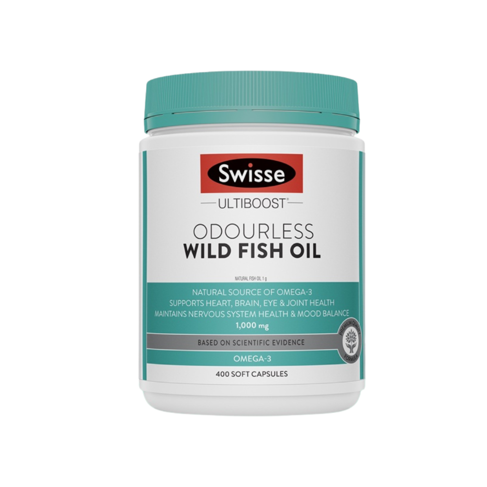 Swisse Ultiboost Odourless Wild Fish Oil 1000mg, 200 Caps | 400 caps