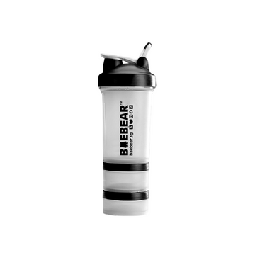 Baebear Shaker with 2 Storage Box Black, 450ml