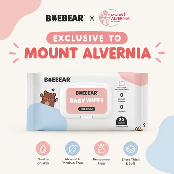 [MOUNT ALVERNIA EXCLUSIVE FG] BAEBEAR Premium Baby Wet Wipes 80 Sheets | Safe for Baby Soft Sensitive Skin | Extra Thick & Big