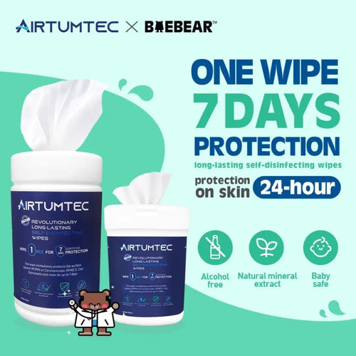 AirTumtec Long Lasting Self Disinfecting Wipes 80 | 40 sheets