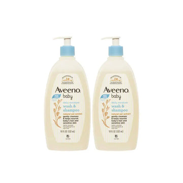 Aveeno Baby Daily Moisture Wash & Shampoo 532mL | 236mL (SG)