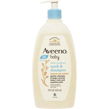 Aveeno Baby Daily Moisture Wash & Shampoo 532mL | 236mL (SG)