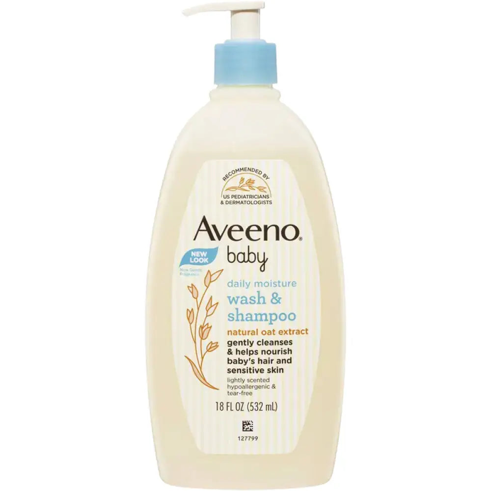 Aveeno Baby Daily Moisture Wash & Shampoo 532mL | 236mL (SG)