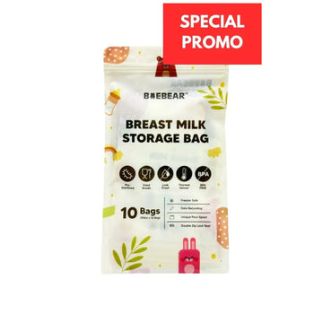 [Thermal] BAEBEAR Breast Milk Storage Bag 250ml (10pcs/bag) Temperature Sensor | Leakproof | Pour Spout | Local Stock