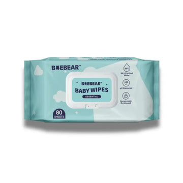 Baebear Essential Baby Wet Wipes 80 Sheets x 20 Packets | Bundle Deal 1600 Sheets 80 Sheets x 20 Packs