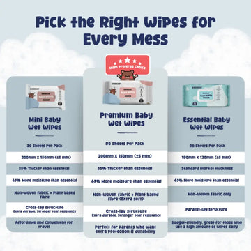 Baebear Essential Baby Wet Wipes 80 Sheets x 20 Packets | Bundle Deal 1600 Sheets 80 Sheets x 20 Packs