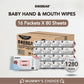 BAEBEAR Premium Baby Wet Wipes 80 Sheets | Gentle for Baby Skin | Extra Thick & Big 65gsm 80s x 16 Packets