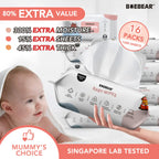 BAEBEAR Premium Baby Wet Wipes 80 Sheets | Gentle for Baby Skin | Extra Thick & Big 65gsm