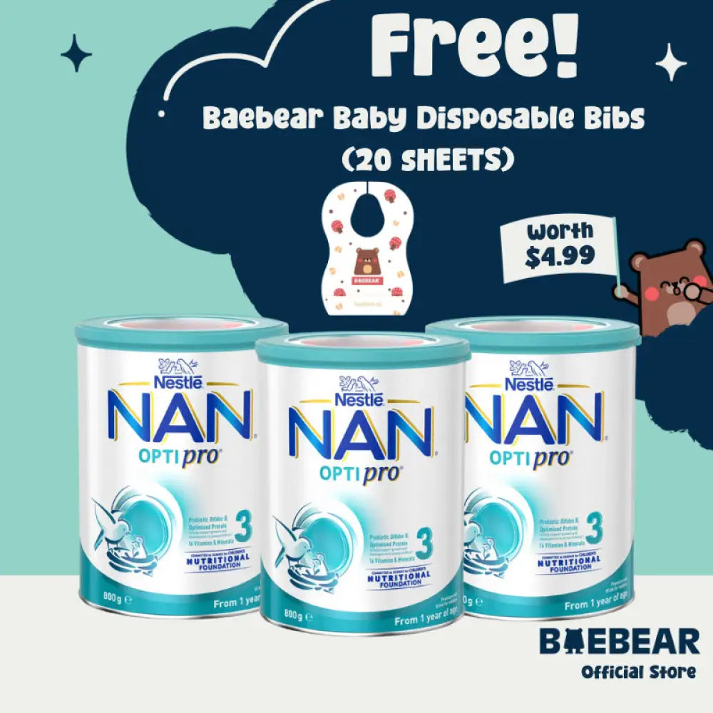 (Bundle of 3) Nestle NAN Optipro Stage 3 / Formula Milk / Made in Switzerland | Supreme Stage 3 Nan3 x3TIN(Bibs20s)
