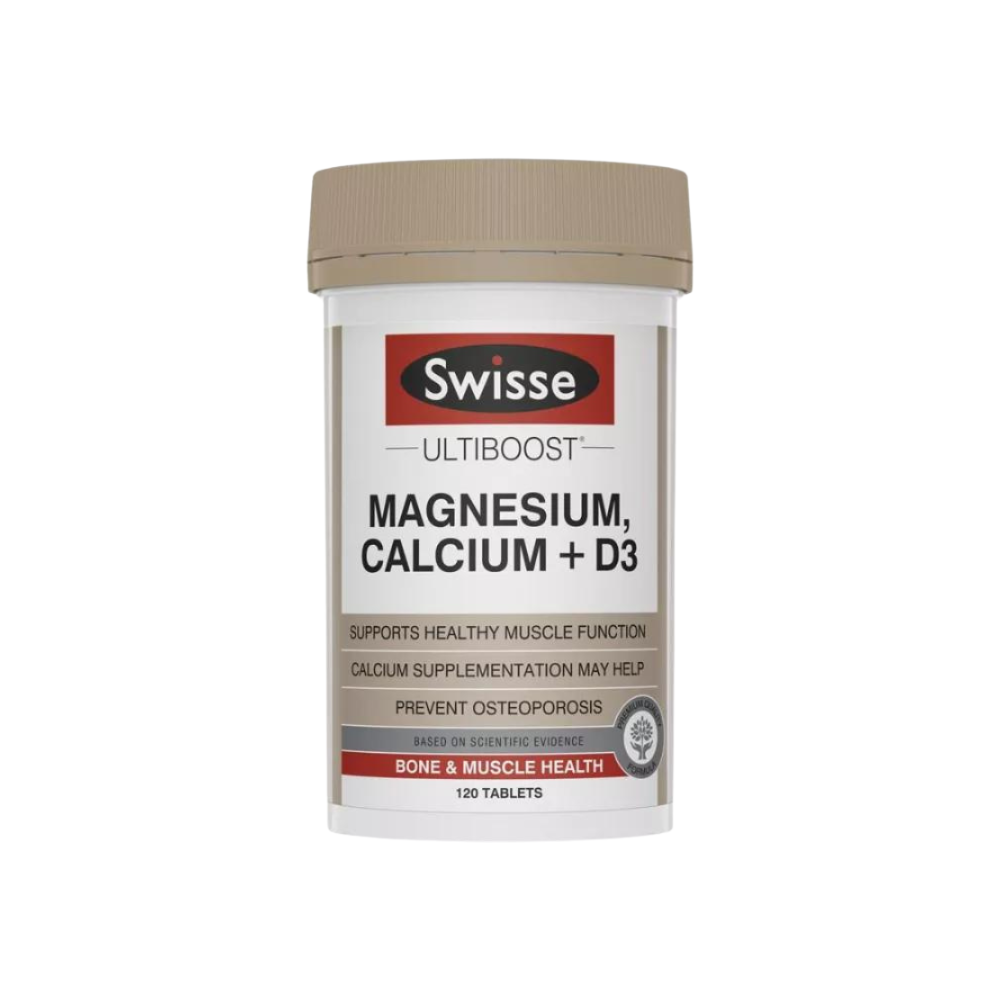 Swisse Ultiboost Magnesium Calcium + Vitamin D, 120 Tablets