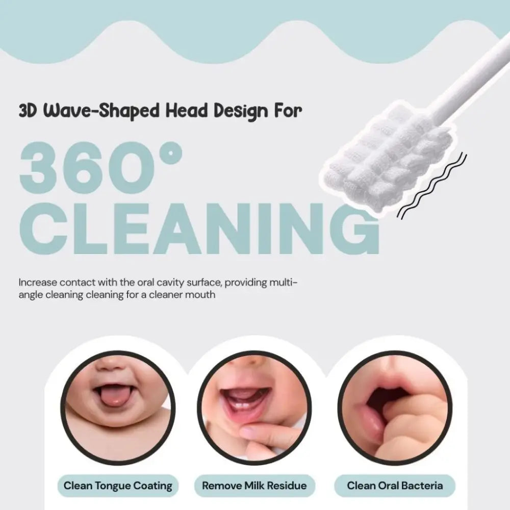 Disposable Baby Oral Cleaner 30pcs | Infant 36 Months Teeth & Tongue Coating / Toothbrush Swab 30 Sticks