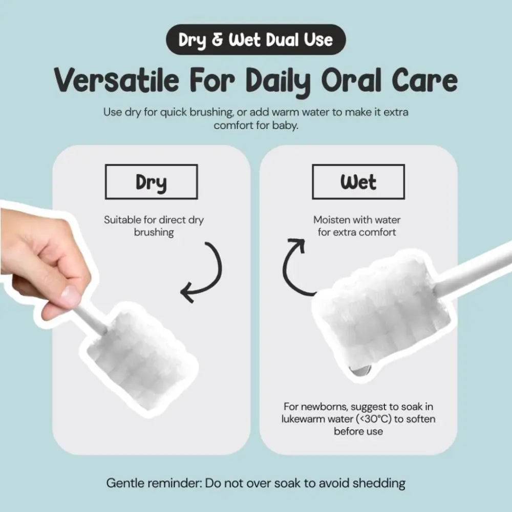 Disposable Baby Oral Cleaner 30pcs | Infant 36 Months Teeth & Tongue Coating / Toothbrush Swab 30 Sticks