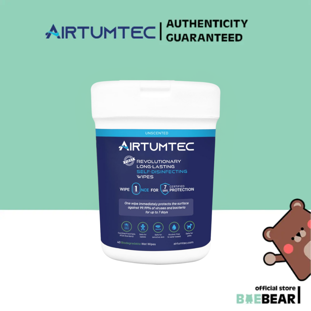 AirTumtec Long Lasting Self-Disinfecting Wipes, 80 | 40 sheets