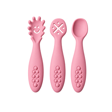 Baebear 3-Pk Baby Self-Feeding Silicone Pre-Spoons, 7 Colours