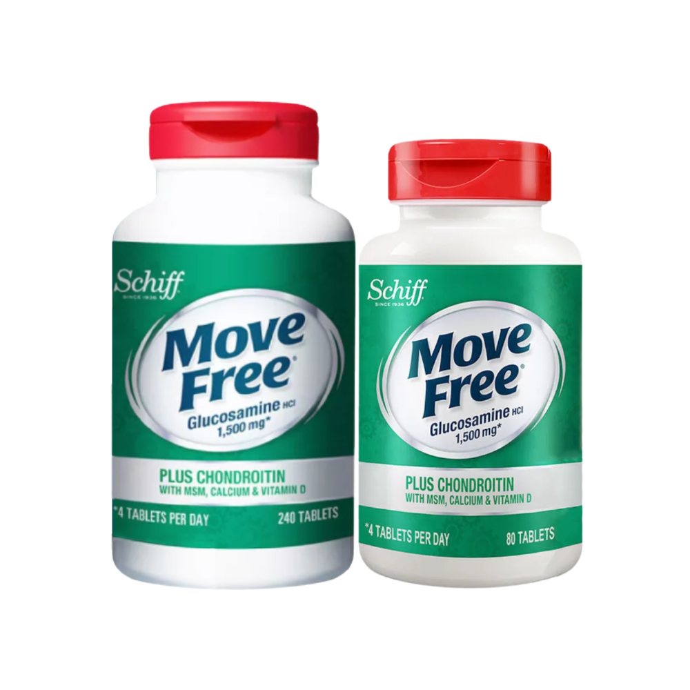 Schiff Move Free Glucosamine + Chondroitin with MSM, Calcium & Vitamin D, 80 Tablets | 240 Tablets