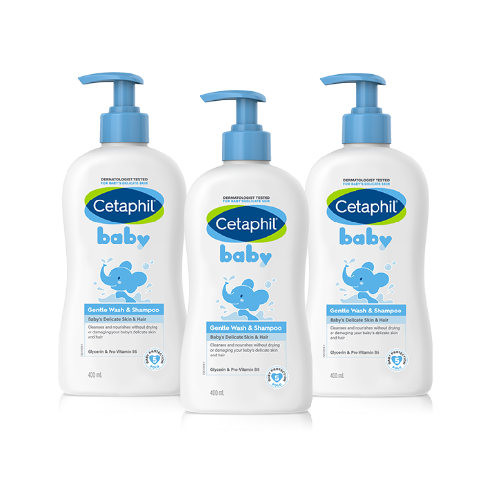 [Bundle of 3] Cetaphil Baby Gentle Wash and Shampoo with Shea Butter, 400ml