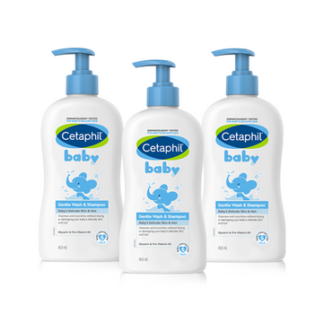 [Bundle of 3] Cetaphil Baby Gentle Wash and Shampoo with Shea Butter, 400ml