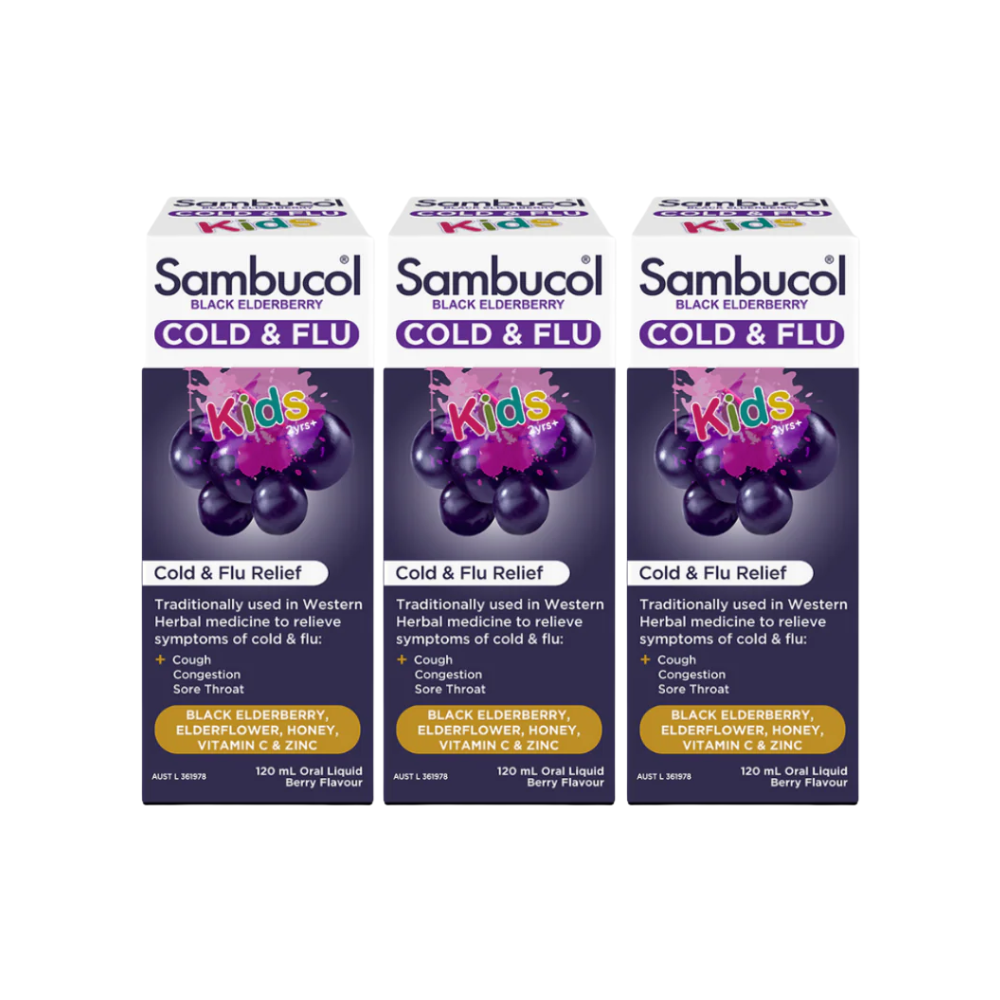 Sambucol Black Elderberry Cold & Flu Relief Kids Liquid, 120ml