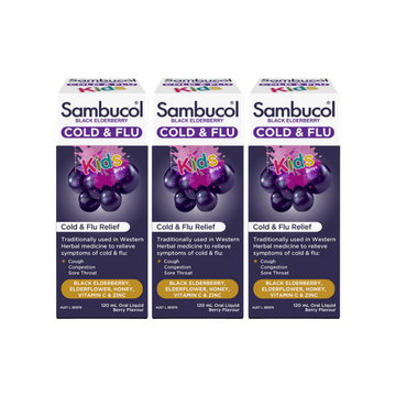 Sambucol Black Elderberry Cold & Flu Relief Kids Liquid, 120ml
