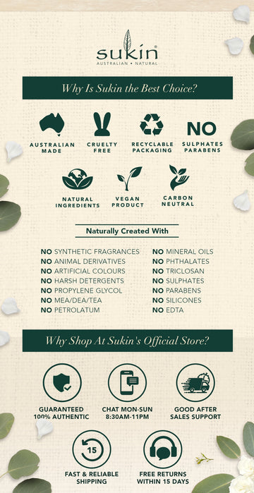 Sukin Deodorant Spray Natural Signature| Ocean Mist | Fresh Cotton, 125ML