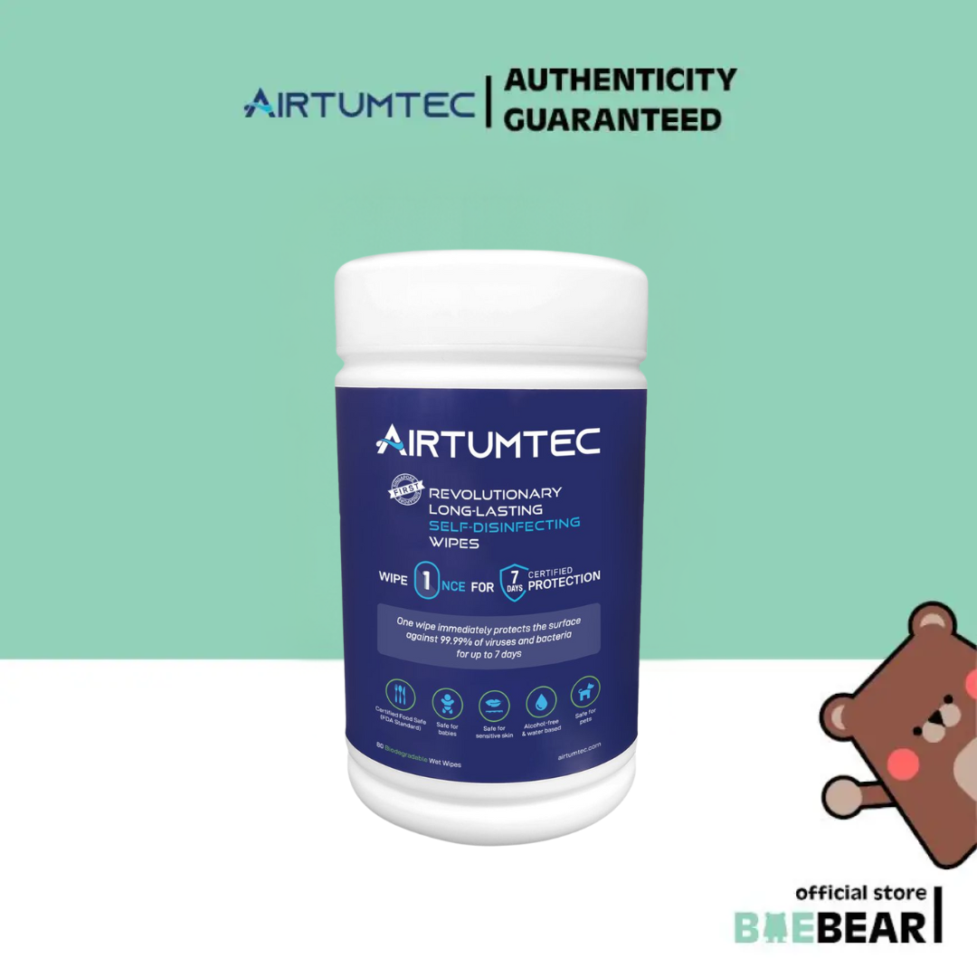 AirTumtec Long Lasting Self-Disinfecting Wipes, 80 | 40 sheets