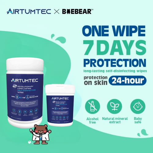 AirTumtec Long Lasting Self-Disinfecting Wipes, 80 | 40 sheets